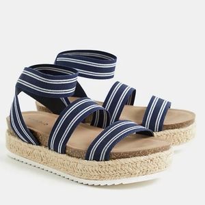 NAVY STRIPED ESPADRILLE FLATFORM (WW)